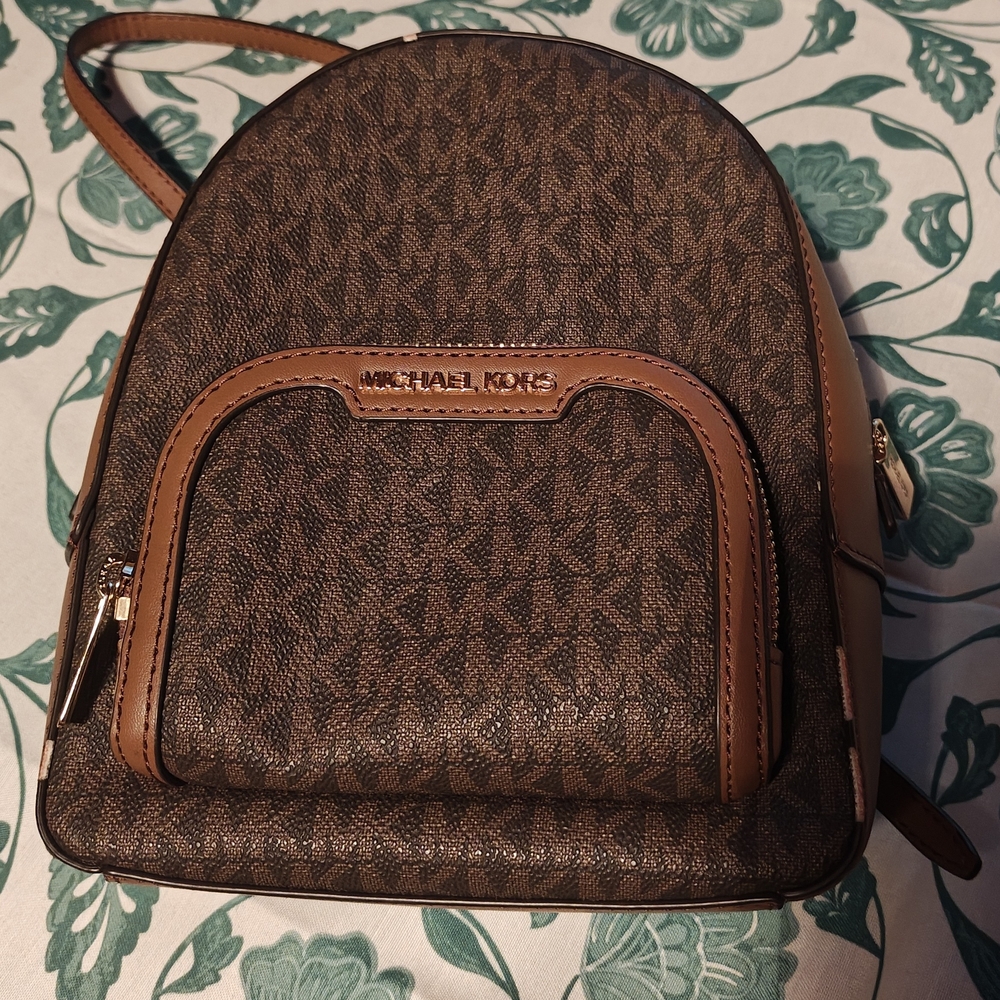 Michael Kors Dark Brown Patterned Backpack